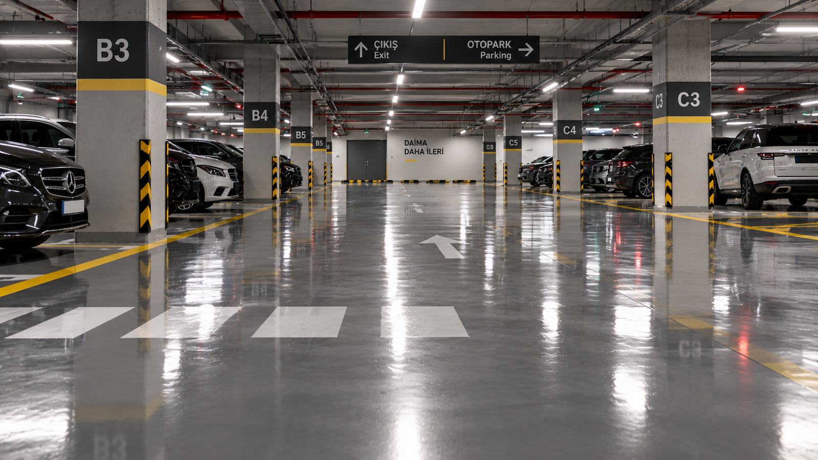 Otoparklar beton zemin uygulama alanı